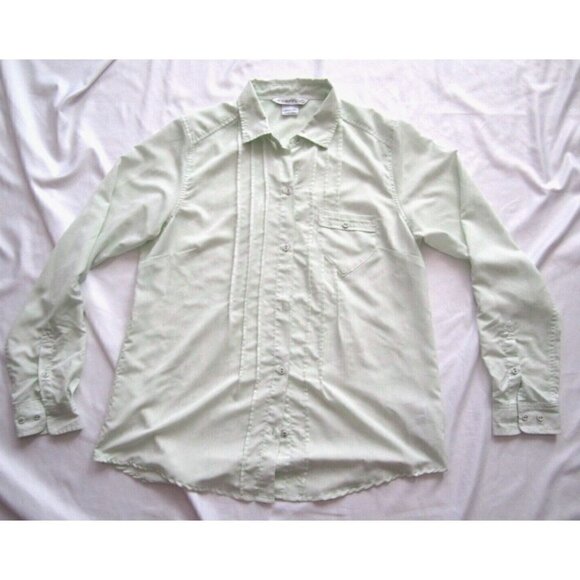 Women Exofficio Long Sleeve Polyester Button Semi See Through Blouse Sz L (WB88) - Picture 1 of 10